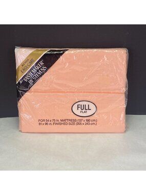 Vintage Cotton Blend Full Flat Sheet Peach Orange NEW Tastemaker Stevens